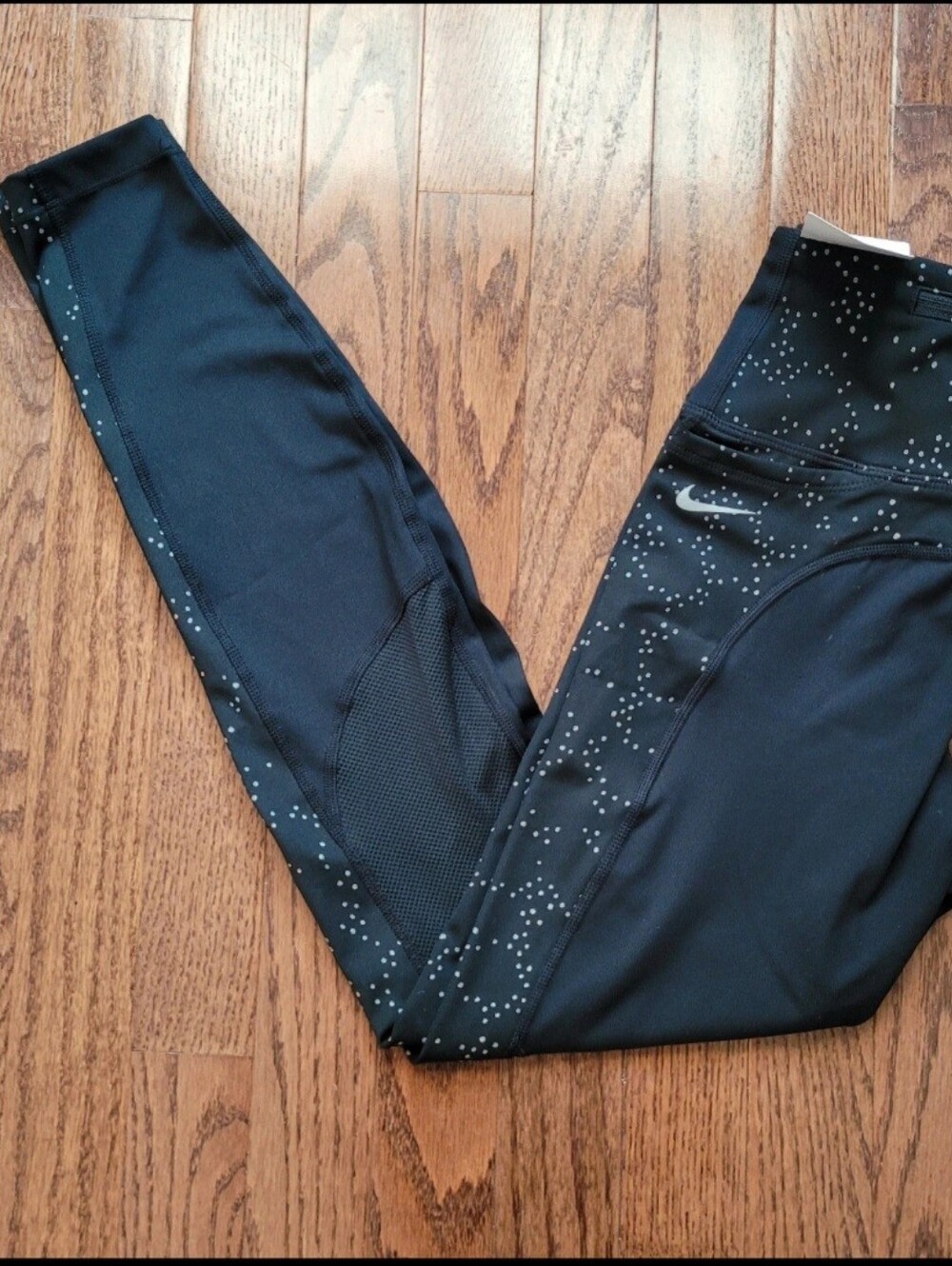 Nike Black Leggings with Silver Dot Print